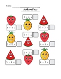 Addition Facts Worksheet with Numbers up to 13 (w/ Fun Clipart)