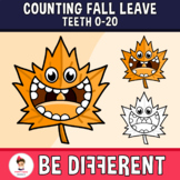 Counting Fall Leave Teeth Clipart (0-20) Dental Health Month