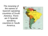 South American Spanish speaking countries in English
