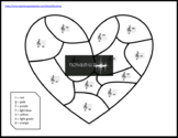 Valentine Day notes reading activity: treble clef (whole staff)
