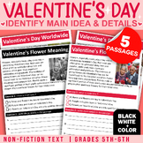 ValentineÂ¡Â¯s Day Reading identify Main Idea & Supporting Details 5-6 grades