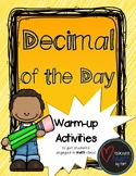 Decimal of the Day - A Warm-up Math Activity