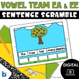 Vowel Team EE and EA | Sentence Scrambles | Phonics | Boom Cards