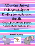 Animal Endangered Species Reading Comprehension BUNDLE!