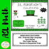 Special Education ASL St. Patrick's Counting 1-10 Match-Up File Folder Games
