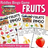 Rhyming Riddle - Fruits Bingo Game