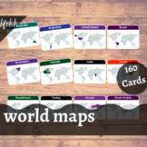 World Maps - 160 Flash Cards | Homeschooling | Montessori Geography