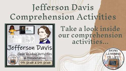Jefferson Davis Close Reading Comprehension Activities | 5th Grade & 6th Grade