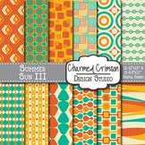Orange, Teal, and Gold Retro Digital Paper 1221