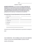 Preamble to the Constitution - Goals, Vocabulary Posters, and Analysis Questions