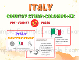 Italy Country Study+Coloring+EX Activities