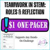 $1 Teamwork in STEM: Roles & Reflection One-Pager | First 10 Days & Yearlong