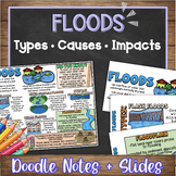 Floods Doodle Notes & Quiz + PowerPoint (PDF + GF) | Natural Disasters Science