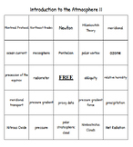 "Introduction to the Atmosphere II" Bingo set for a Physical Geography Course