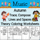 Fall Music Coloring Worksheets, Ready, Set, Print, Variety Pack, Piano Theory