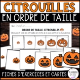 FRENCH Jack-O-Lanterns Size Ordering Halloween | Order by Size | Cut and Glue