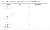 Subtraction with regrouping test