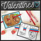 Sloth Coloring Valentine Pencil Hugger