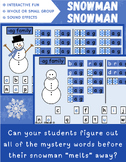 -ag Word Family Snowman, Snowman (Interactive Hangman Game)