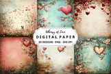 Whimsy of Love Backgrounds - Watercolor Digital Papers Bundle
