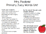 Primary Literacy Juicy Words Unit (Ontario Curriculum Writing Word Choice)