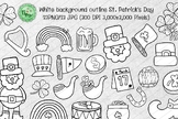 White background outline St. Patrick's Day