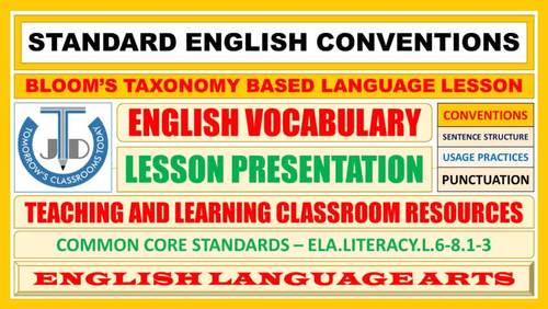 STANDARD ENGLISH CONVENTIONS: LESSON AND RESOURCES