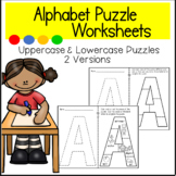 Kindergarten: Alphabet Letter Puzzles * Uppercase & Lowercase * Worksheets