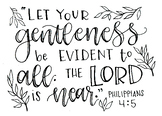 Philippians 4:5 Bible Verse Coloring Page - "Let your gentleness be evident..."