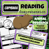Capybara Reading Comprehension Rainforest Informational Text about Capybaras