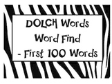 DOLCH sight words - Word Find Pack