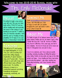 Meet the Teacher Newsletter Template- Chalkboard & Brights