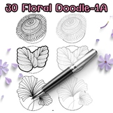 Floral doodle : Daily art book 1A >> doodle for all