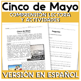 Cinco de Mayo Reading Comprehension & Activities Spanish | Lectura y Actividades