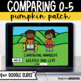 Fall Pumpkins Comparing Numbers to 5 Greater Less Kindergarten Google Slides