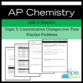 AP Chemistry 5.3 Practice: Concentration Changes Over Time worksheet
