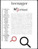 A person in adolescence word search