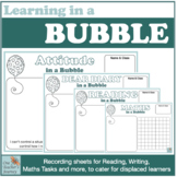 Student Response RECORDING SHEETS forLearning Bubbles