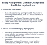 Essay Assignment: Climate Change and its Global Implications