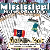 Get to Know MISSISSIPPI Activity Pack: Crossword Puzzle, CLOZE Worksheet