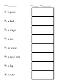 Read and Draw Classroom Objects