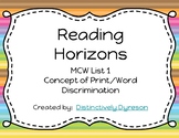 Reading Horizons MCW 1 Concept of Print/Word Discrimination