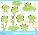 Playful Frogs Clipart Set