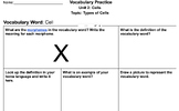 ESL Cell Vocabulary Activity (English Language Learners, Morphemes)