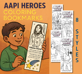 AAPI Heroes Coloring Bookmarks Â¨C Research & Creative Reflection (Printable set)