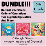 BUNDLE! Valentine's Day - 10 Mystery Images - 5th Grade Math
