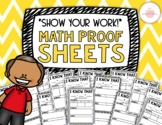 SHOW YOUR WORK MATH PROOF SHEETS - ADDITION & SUBTRACTION