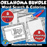 Oklahoma Activity BUNDLE | 8 Word Search Puzzles | 8 Oklahoma Coloring Pages