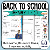 Back-to-School Icebreaker  | Dice Game, Detective Clues & Interview Activities