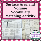 Surface Area & Volume - Unit 11 - Surface Area & Volume Vocabulary Matching Act.